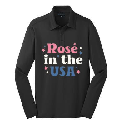 Rose In The USA 4th Of July Silk Touch Performance Long Sleeve Polo