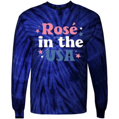 Rose In The USA 4th Of July Tie-Dye Long Sleeve Shirt