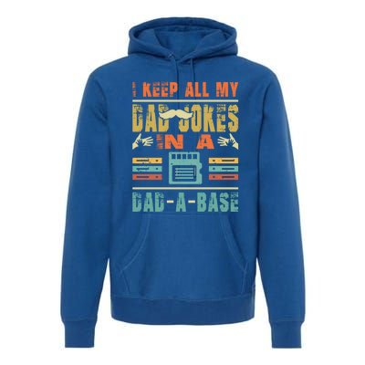 Retro I Tell Dad Jokes In A Dad Base Father Day Vintage Dad Cool Gift Premium Hoodie