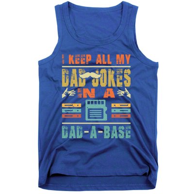 Retro I Tell Dad Jokes In A Dad Base Father Day Vintage Dad Cool Gift Tank Top