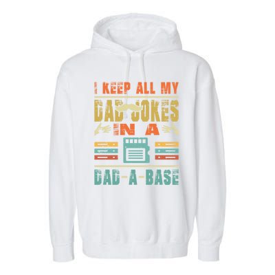 Retro I Tell Dad Jokes In A Dad Base Father Day Vintage Dad Cool Gift Garment-Dyed Fleece Hoodie