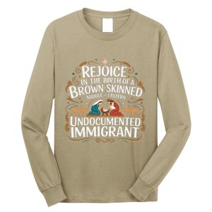 Rejoice In The Birth Of A Brown Skinned Christmas Christian Long Sleeve Shirt