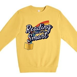 Reading Is The Key To Smart Raglan Premium Crewneck Sweatshirt