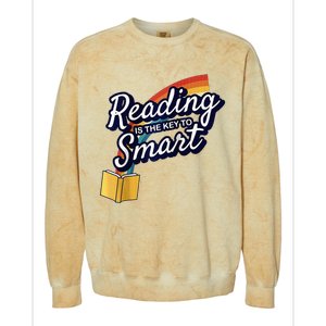 Reading Is The Key To Smart Raglan Colorblast Crewneck Sweatshirt