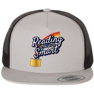 Reading Is The Key To Smart Raglan Flat Bill Trucker Hat