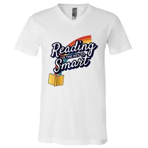 Reading Is The Key To Smart Raglan V-Neck T-Shirt