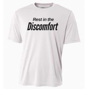 Rest In The Discomfort Gym Life Motivational Cooling Performance Crew T-Shirt