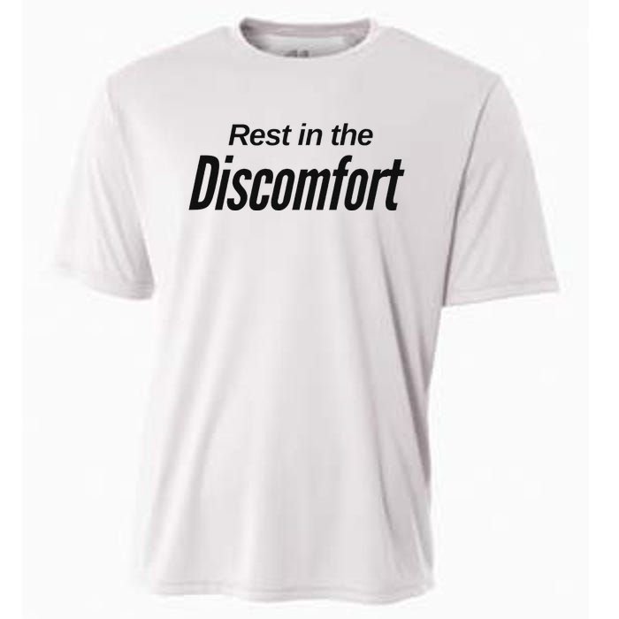 Rest In The Discomfort Gym Life Motivational Cooling Performance Crew T-Shirt