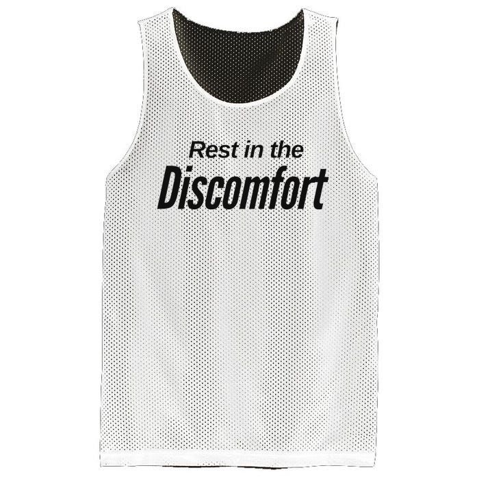 Rest In The Discomfort Gym Life Motivational Mesh Reversible Basketball Jersey Tank