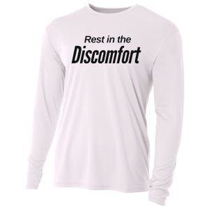 Rest In The Discomfort Gym Life Motivational Cooling Performance Long Sleeve Crew