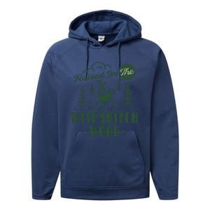 Raised In The Wishabitch Woods Funny Camping Performance Fleece Hoodie