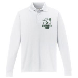 Raised In The Wishabitch Woods Funny Camping Performance Long Sleeve Polo