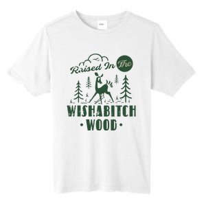 Raised In The Wishabitch Woods Funny Camping Tall Fusion ChromaSoft Performance T-Shirt