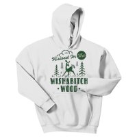 Raised In The Wishabitch Woods Funny Camping Kids Hoodie