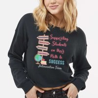Retro Intervention Team Teacher Early Intervention Squad Cropped Pullover Crew