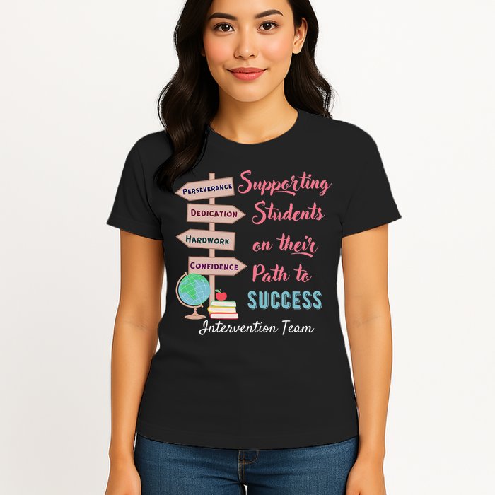 Retro Intervention Team Teacher Early Intervention Squad Womens T-Shirt