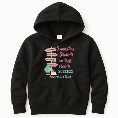 Retro Intervention Team Teacher Early Intervention Squad Kids Hoodie