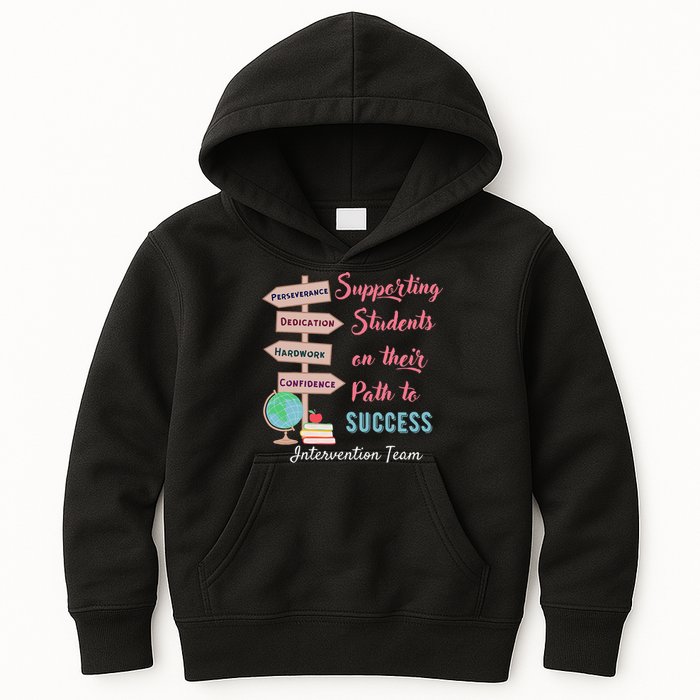 Retro Intervention Team Teacher Early Intervention Squad Kids Hoodie
