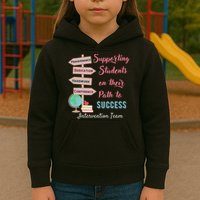 Retro Intervention Team Teacher Early Intervention Squad Kids Hoodie