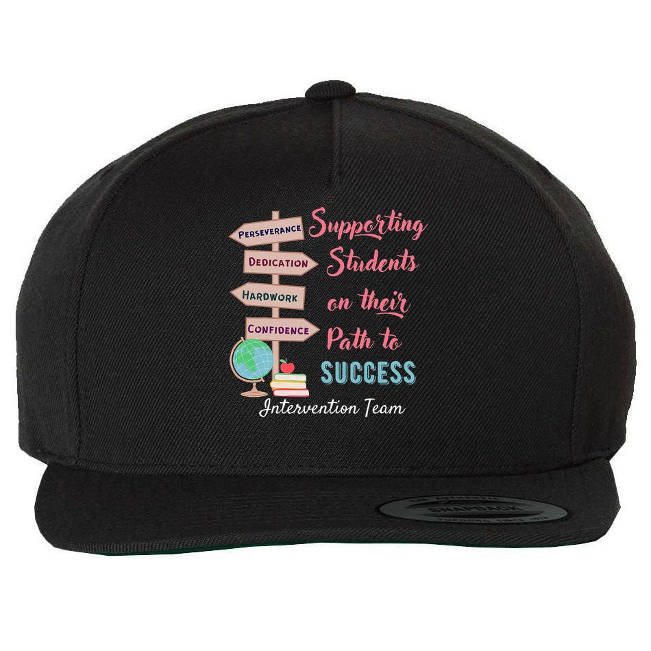 Retro Intervention Team Teacher Early Intervention Squad Wool Snapback Cap