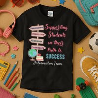 Retro Intervention Team Teacher Early Intervention Squad Kids T-Shirt