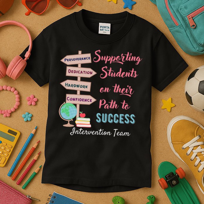 Retro Intervention Team Teacher Early Intervention Squad Kids T-Shirt