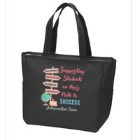 Retro Intervention Team Teacher Early Intervention Squad Zip Tote Bag