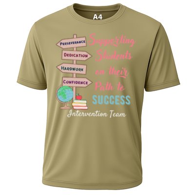 Retro Intervention Team Teacher Early Intervention Squad Cooling Performance Crew T-Shirt