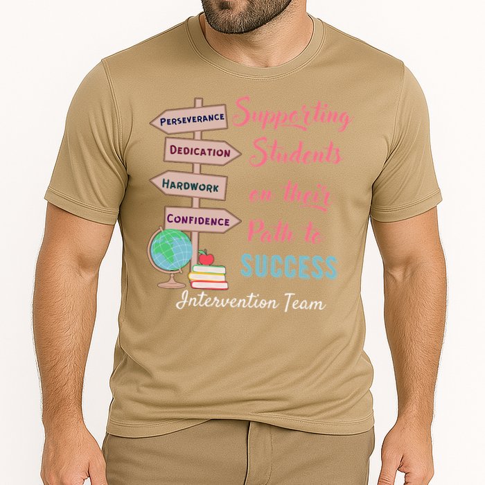 Retro Intervention Team Teacher Early Intervention Squad Cooling Performance Crew T-Shirt