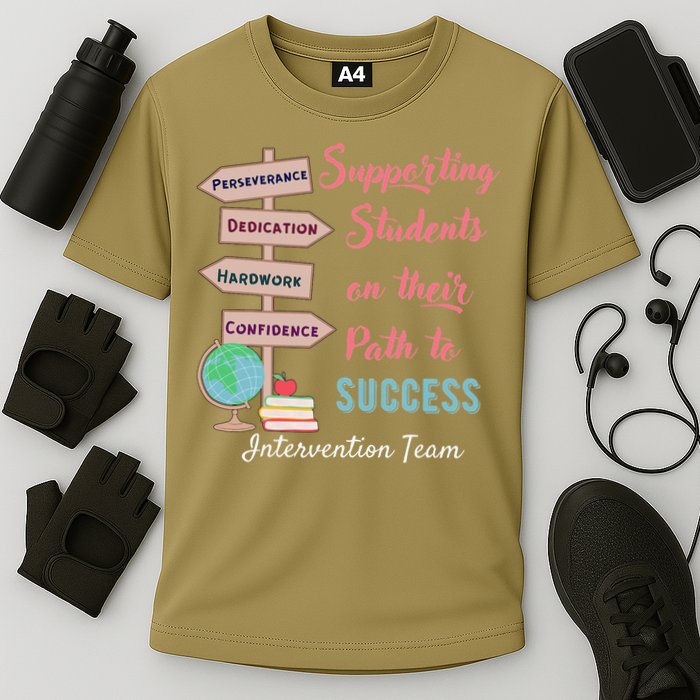 Retro Intervention Team Teacher Early Intervention Squad Cooling Performance Crew T-Shirt