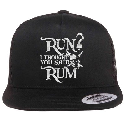 Run I Thought You Said Rum Funny Pirate Running Wine Lover Flatbill Hat