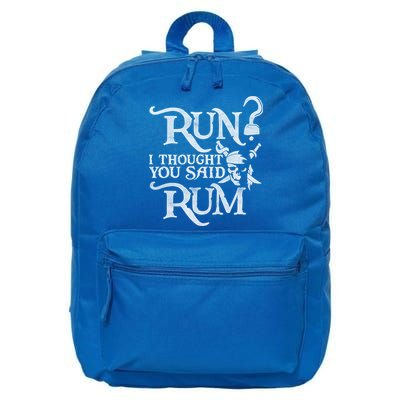 Run I Thought You Said Rum Funny Pirate Running Wine Lover 16 in Basic Backpack