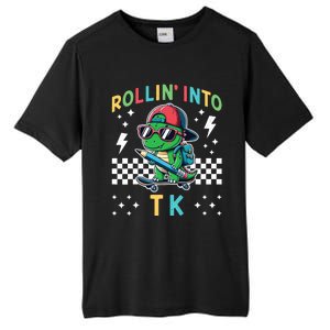 Rollin Into Tk Dinosaur First Day Of Tk I’M Ready For Tk Tall Fusion ChromaSoft Performance T-Shirt