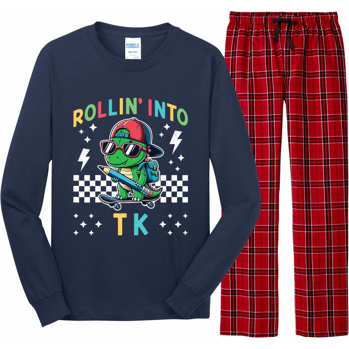 Rollin Into Tk Dinosaur First Day Of Tk I’M Ready For Tk Long Sleeve Pajama Set