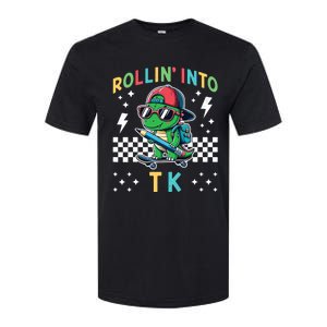 Rollin Into Tk Dinosaur First Day Of Tk I’M Ready For Tk Softstyle CVC T-Shirt