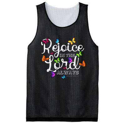 Rejoice In The Lord Always Philippians 44 Bible Verse Mesh Reversible Basketball Jersey Tank