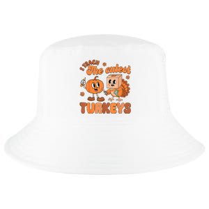 Retro I Teach The Cutest Turkey Thanksgiving Pumpkin Teacher Cool Comfort Performance Bucket Hat