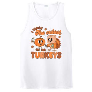 Retro I Teach The Cutest Turkey Thanksgiving Pumpkin Teacher PosiCharge Competitor Tank