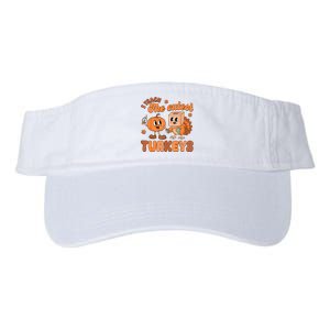 Retro I Teach The Cutest Turkey Thanksgiving Pumpkin Teacher Valucap Bio-Washed Visor