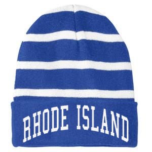 Rhode Island Throwback Design Classic Striped Beanie with Solid Band