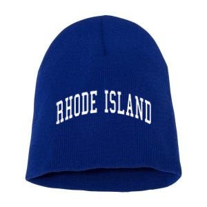 Rhode Island Throwback Design Classic Short Acrylic Beanie