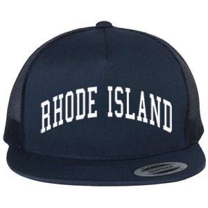 Rhode Island Throwback Design Classic Flat Bill Trucker Hat