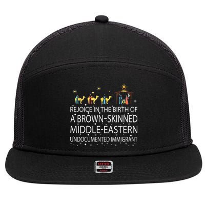 Rejoice In The Birth Of A Brown Skinned Middle Eastern 7 Panel Mesh Trucker Snapback Hat