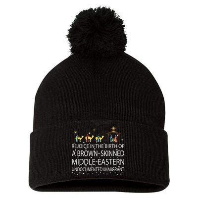 Rejoice In The Birth Of A Brown Skinned Middle Eastern Pom Pom 12in Knit Beanie