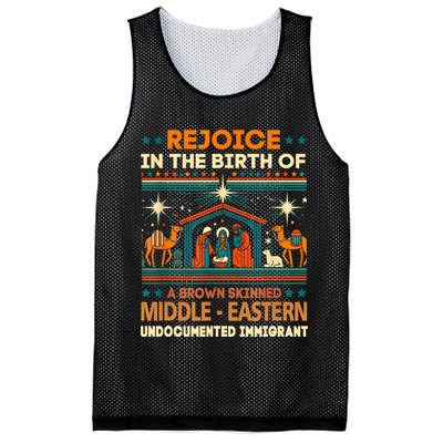 Rejoice In The Birth Of A Brown Skinned Middle Eastern Jesus Mesh Reversible Basketball Jersey Tank