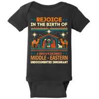 Rejoice In The Birth Of A Brown Skinned Middle Eastern Jesus Baby Bodysuit