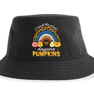 Rainbow I Teach The Cutest Pumpkin Halloween Daycare Teacher Sustainable Bucket Hat