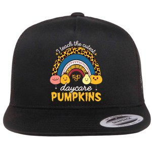 Rainbow I Teach The Cutest Pumpkin Halloween Daycare Teacher Flat Bill Trucker Hat