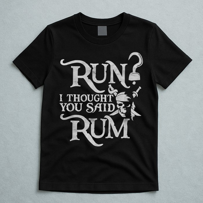 Run I Thought You Said Rum Funny Pirate Running Wine Lover T-Shirt