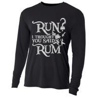 Run I Thought You Said Rum Funny Pirate Running Wine Lover Cooling Performance Long Sleeve Crew